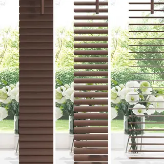 VidaXL Venetianer Jalousie Dunkelbraun Mit Muster 150 X 140 Cm Pvc