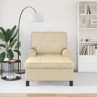 Lounge-liege Mit Kissen Creme 91 X 157 X 91 Cm Stoff Vidaxl