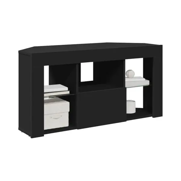 Eck-led-tv-schrank Schwarz 100 X 40 X 50 Cm Holzwerkstoff Vidaxl thumbnail