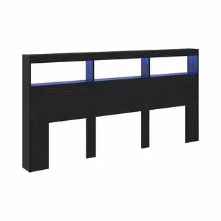 Kopfteil Schwarz Eichen-optik 200 X 17 X 102 Cm Holzwerkstoff Vidaxl