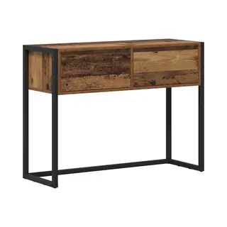 VidaXL Bijzettafel Met Lade Oud Hout 100 X 36 X 75 Cm Bewerkt Hout