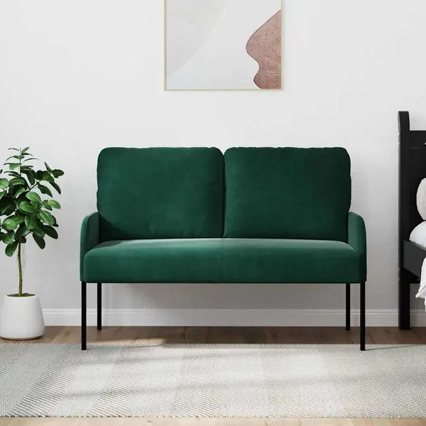 VidaXL Sofas Mit Kissen 110cm Dunkelgrün Sperrholz Wohnzimmer Moderne Sofas Bequeme Lounge Sperrholz Sitzgelegenheit Stilvoll Langlebig Möbel thumbnail