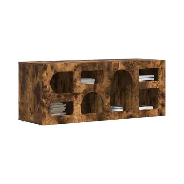 VidaXL Tv-kast Gerookt Eiken, 100 X 35 X 40 Cm, Technisch Hout, Tv-kast, Rechthoekig, Modern, Duurzaam, Stijlvol Meubilair Voor Comfort En thumbnail
