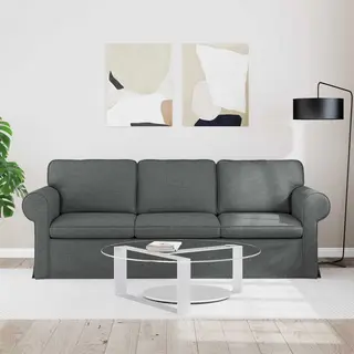 VidaXL Sofa Dunkelgrau 215 X 82 X 80 Cm Stoff, Wohnzimmer, Modernes Ecksofa, Bequeme Couch, Strapazierfähiges Möbel, Weiche Stoffausstattung,