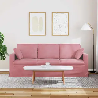 VidaXL Sofa Rosa 198 X 78 X 80 Cm Samt, Wohnzimmer, Moderner Sofa, Ergonomisches Design, Robustes Samt-Sitzmöbel, Modulares Sectional Sofa,