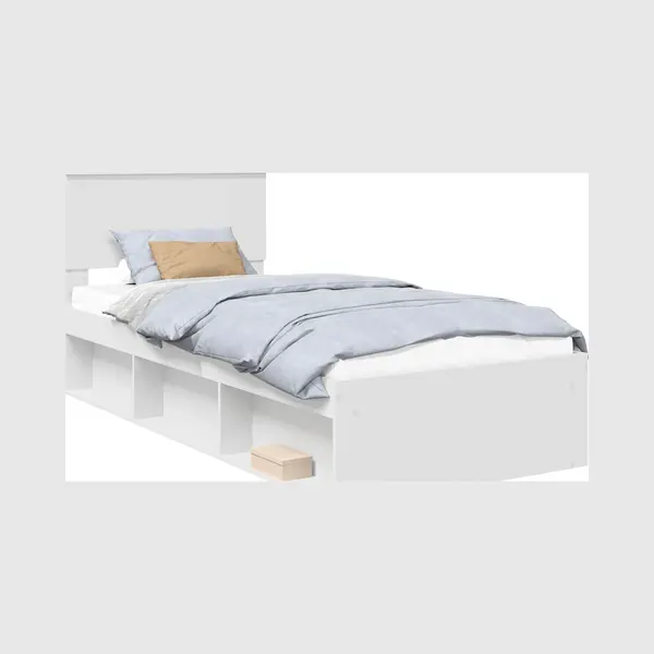 VidaXL Bedframe Met Hoofdeinde Wit 90 X 190 Cm Bewerkt Hout thumbnail