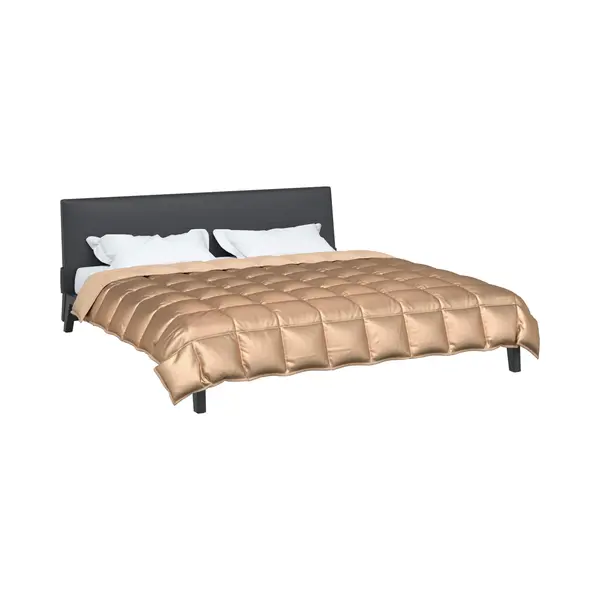 VidaXL Winterbettdecke Gold 220 X 200 Cm Satin Und Mikrofaser thumbnail
