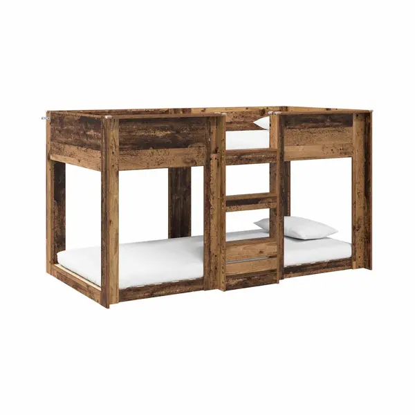 VidaXL Stapeld Bed Voor Kids Oudhout 75 X 190 Cm Bewerkt Hout thumbnail