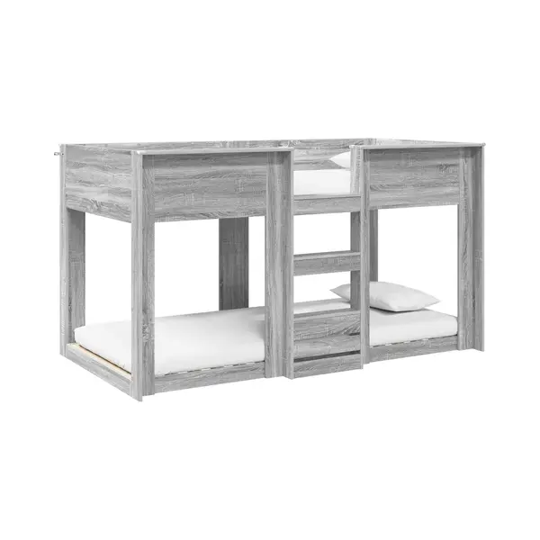 VidaXL Stapeld Bed Voor Kids Grijs Sonoma 100 X 200 Cm Bewerkt Hout thumbnail
