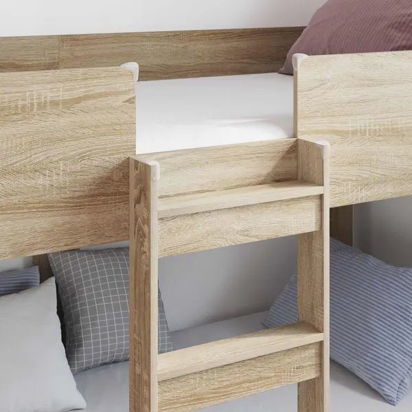 VidaXL Stapeld Bed Voor Kids Sonoma Eik 75 X 190 Cm Bewerkt Hout thumbnail