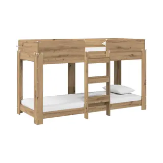 VidaXL Stapeld Bed Voor Kids Artisan Eiken 75 X 190 Cm Bewerkt Hout