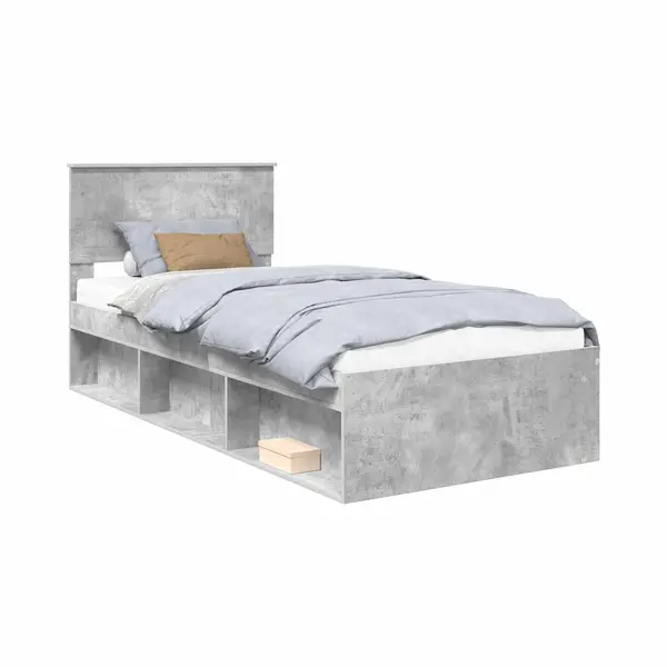 Bettrahmen Beton Grau 90 X 190 Cm Massives Kiefernholz Vidaxl thumbnail