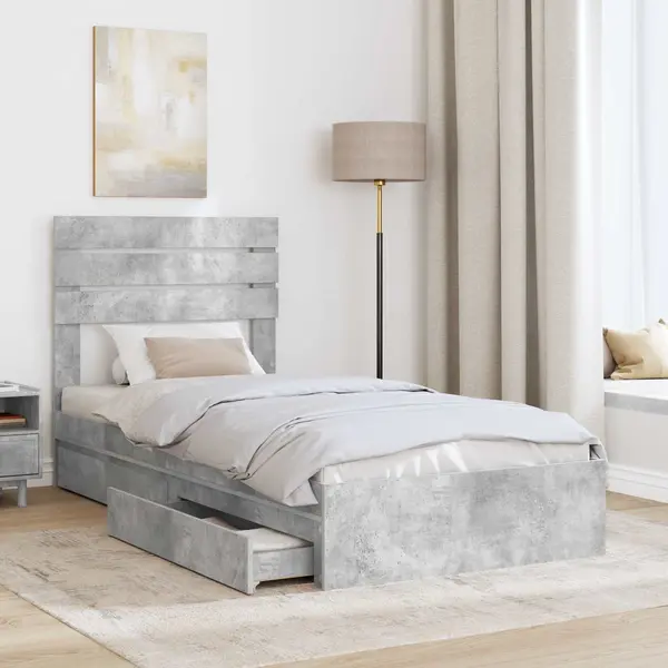 Aufbewahrungsbett Beton Grau 70 X 190 Cm Holzwerkstoff Vidaxl thumbnail