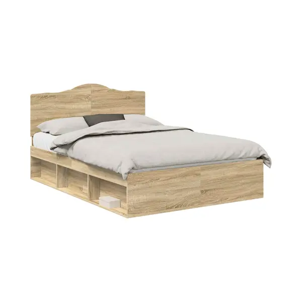 VidaXL Bedframe Sonoma Eik 150 X 200 Cm Massief Grenenhout thumbnail