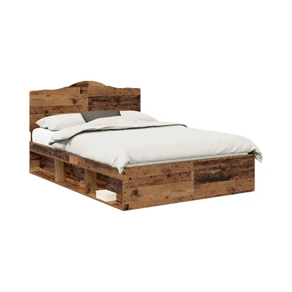 VidaXL Bedframe Met Hoofdeinde Oudhout 140 X 190 Cm Massief Grenenhout thumbnail
