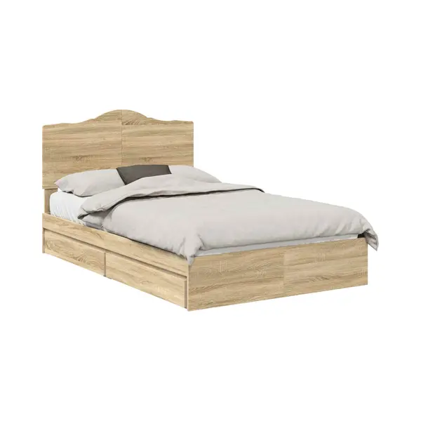 VidaXL Opbergbed Met Hoofdeinde Sonoma Eik 135 X 190 Cm Bewerkt Hout thumbnail