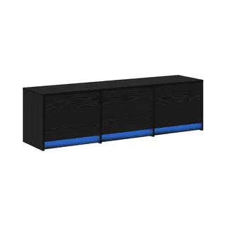 Fernsehschrank Mit Led Schwarze Eiche 140 X 34 X 40 Cm Vidaxl