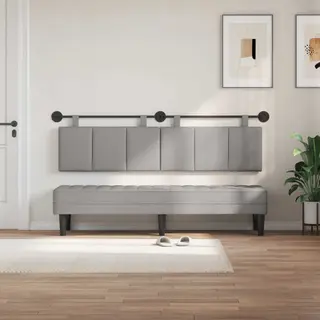 VidaXL Hängevorderseite Wandmontiert Wolkengrau 190 X 55 X 5 Cm Stoff, Wanddeko Fürs Schlafzimmer, Modernes Hängendes Kopfteil, Gepolsterte