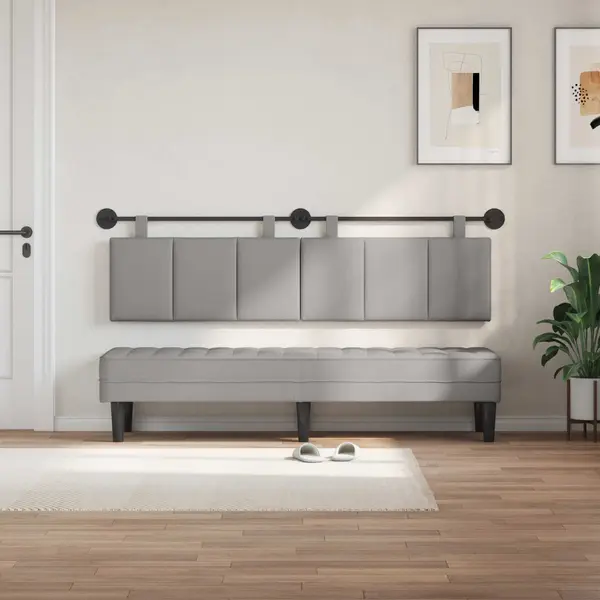VidaXL Hängevorderseite Wandmontiert Wolkengrau 190 X 55 X 5 Cm Stoff, Wanddeko Fürs Schlafzimmer, Modernes Hängendes Kopfteil, Gepolsterte thumbnail