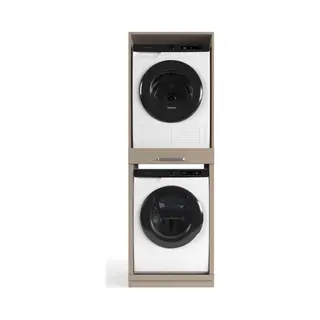 Wasophoogte® Wasmachine Kast Lisbon - Wasmachine Verhoger - Wasmachine Ombouw - 700(D)*665(B)*1980(H) Mm - Taupe