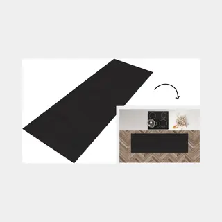 KitchenYeah Keukenloper 180x60 Cm - Keukenmat Vinyl Plank - Zwart - Patronen - Keukenmatten Loper - Keuken Vloerkleed Tapijt