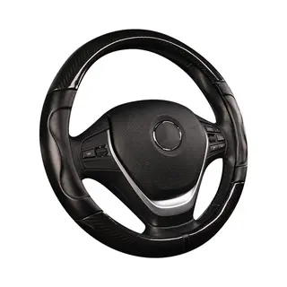 Luxe Stuurhoes Auto 37-38 Cm - Zwart Carbon Look - Voorgevormd - Kasey Products