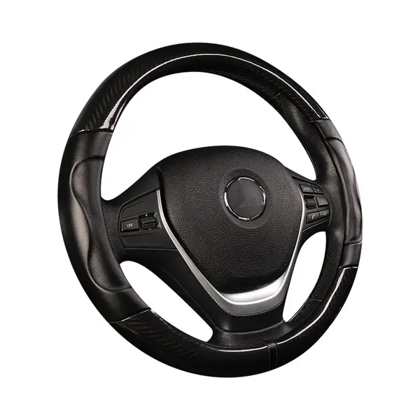 Luxe Stuurhoes Auto 37-38 Cm - Zwart Carbon Look - Voorgevormd - Kasey Products thumbnail