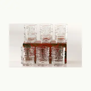 Tiki Shot Glazen - Borrelglaasjes - Shot Glaasjes - Tiki - Shotglazen Glas - Drink Glas - Shotglaasjes - 6 Stuks - Tiki Decoratie - Cave & Garden