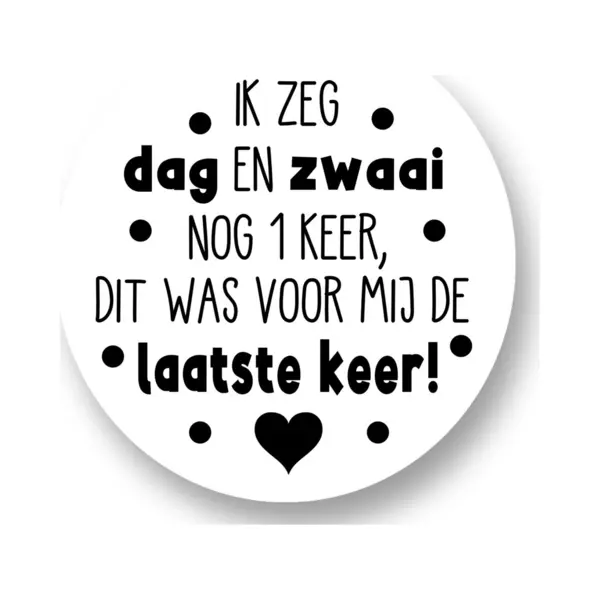 RoNa Design 20x Sluitsticker Ik Zeg Dag En Zwaai Gedag - Zwart Wit - 40 Mm -Verjaardags Sticker- Sluitzegel - Sticker Verjaardag Jongens Meisjes - Uitdelen - thumbnail