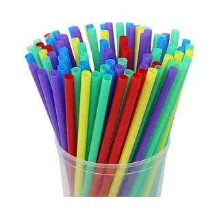 Kurtt - 500 Stuks Plastic Rietjes - Herbruikbaar Rietje - 8x240mm - Reusable - Multicolor ( Europese Norm EN12875-1 Gecertificeerd)