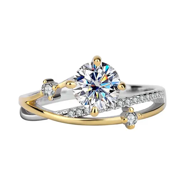 Titanix Dames Ring – 1 Karaat Moissanite (lab Diamant) Met Gra-Certificaat – 925 Sterling Zilver – 18K Goud Verguld – Luxe Cadeauring – thumbnail