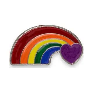 Kinky Pleasure Regenboog Pin Met Hart Zilver – Pride Pin Voor Tas, Jas Of Pet – Inclusief Buttonhouder
