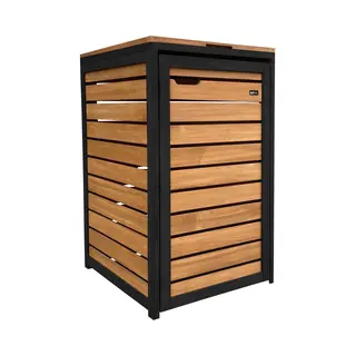 Axi Lex Houten Containerombouw Bruin/Zwart – Kliko Ombouw Voor 1 Afvalcontainer – Max. 240L – Goede Ventilatie