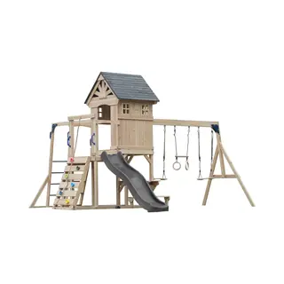 Axi Duncan Speeltoestel Met Schommels, Klimrekken En Monkey Bars – Met Picknickbank - Grijze Glijbaan - Fsc 100% – Speeltoren Voor De Tuin /