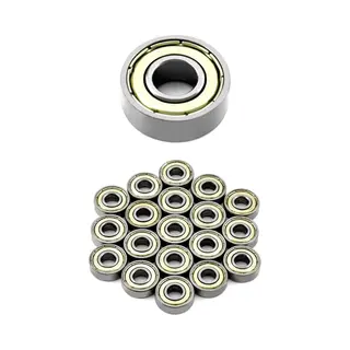 Excitat 20 Stuks - Lagers - Diepgroefkogellagers - Roestvrij Staal - Geschikt Voor Skateboards, Scooters En Inline Skates - 8*22*7mm - Zilver