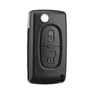 Excitat 2-knops Sleutelbehuizing - Opvouwbare Sleutel - Geschikt Voor Citroën C2, C3, C4, C5 - Zwart