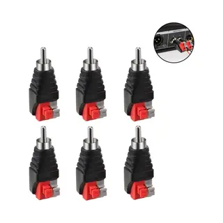 Excitat Rca Stekker - Rca Mannelijke Adapter - Luidsprekerkabel Naar Audio-mannelijke Adapter - Voor Av Video- En Audiosignaaloverdracht - 6 Stuks