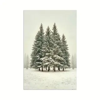 PosterMonkey Poster 20x30 Cm - Bomen - Sneeuw - Wit - Posters - Kamer Decoratie - Wanddecoratie Woonkamer - Muurdecoratie Slaapkamer