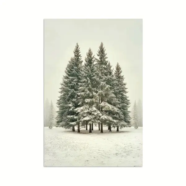 PosterMonkey Poster 20x30 Cm - Bomen - Sneeuw - Wit - Posters - Kamer Decoratie - Wanddecoratie Woonkamer - Muurdecoratie Slaapkamer thumbnail