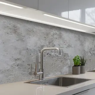 KitchenYeah Keuken Achterwand 150x60 Cm - Spatscherm Zelfklevend Patroon - Grijs - Oud - Beton Print - Muurbeschermer - Spatwand Fornuis