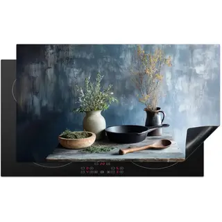 KitchenYeah® Inductie Beschermer 91.6x52.7 Cm - Stilleven - Kruiden - Rustiek - Kookplaataccessoires - Afdekplaat Voor Kookplaat - Inductiebeschermer