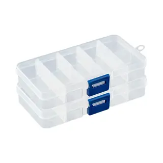 longziming 2x Transparante Opbergdozen Met 10 Verstelbare Vakjes – Compacte Organizer Voor Knutselmateriaal, Sieraden, Schroeven & Kleine Onderdelen –
