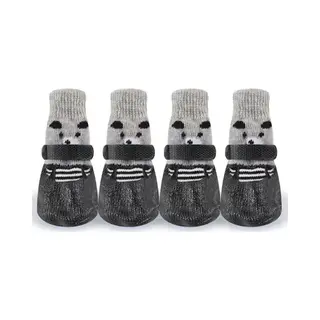 Longziming -4 Stuks Hondensokken Met Antislip – Zacht & Ademend – Waterdichte Rubberzool – Verstelbare Pasvorm – Pootbescherming Voor Binnen