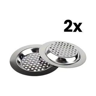 Goodli 2x Rvs Gootsteen Zeef - 7, 5 Cm - Universele Gootsteenstop Voor Keukenafvoer - Roestvrijstaal Filter Tegen Verstopping - Afvoerstop - Geschikt Voor