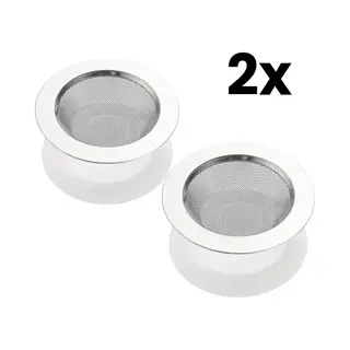 Goodli 2x Rvs Gootsteen Zeef - 11, 2 Cm - Universele Gootsteenstop Voor Keukenafvoer - Roestvrijstaal Filter Tegen Verstopping - Afvoerstop - Geschikt Voor