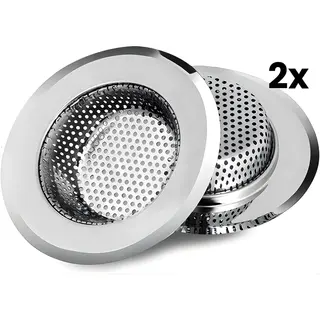 Goodli 2x Rvs Gootsteen Zeef - 11, 4 Cm - Universele Gootsteenstop Voor Keukenafvoer - Roestvrijstaal Filter Tegen Verstopping - Afvoerstop - Geschikt Voor