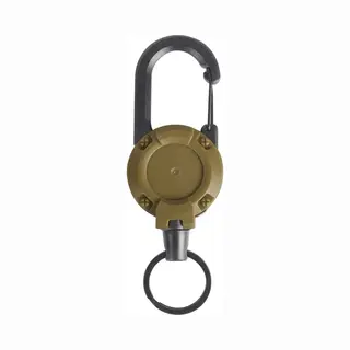 Nuvex Khaki Intrekbare Outdoor Sleutelhanger Met Karabijnhaak En Sleutelring – Retractable Sleutelhanger Voor Dames En Heren – Compacte Keychain Met