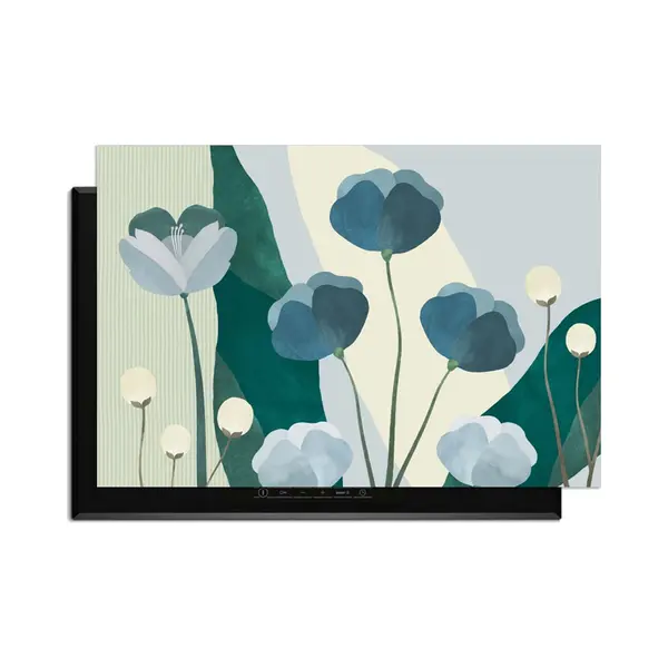 KitchenArt - Blue Whispers - Inductie Beschermer - 59x52 Cm - Kookplaat Beschermer - Luxe Afdekplaat Inductieplaat - Anti-slip & Oprolbaar - thumbnail
