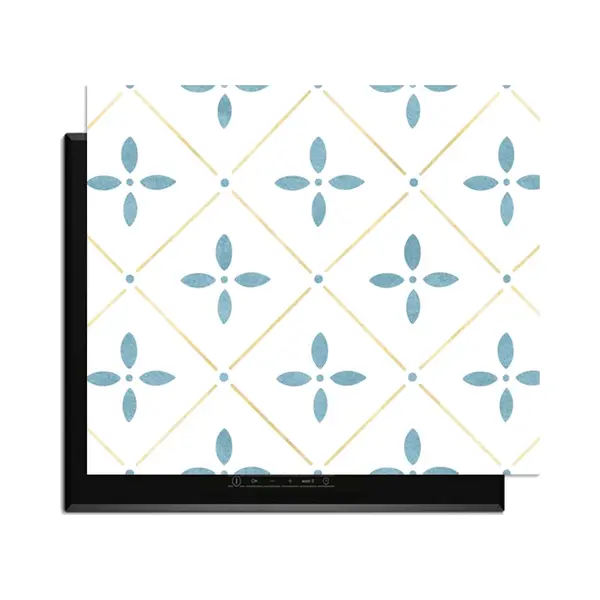 KitchenArt - Starline White Tile - Inductie Beschermer - 65x52 Cm - Kookplaat Beschermer - Luxe Afdekplaat Inductieplaat - Anti-slip & Oprolbaar - thumbnail