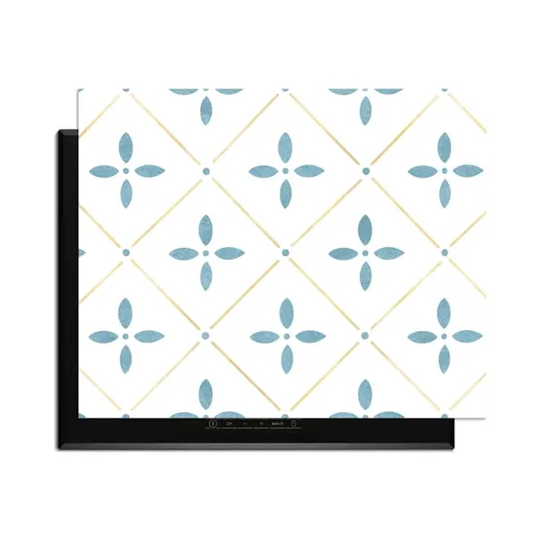 KitchenArt - Starline White Tile - Inductie Beschermer - 76x51.5 Cm - Kookplaat Beschermer - Luxe Afdekplaat Inductieplaat - Anti-slip & Oprolbaar - thumbnail